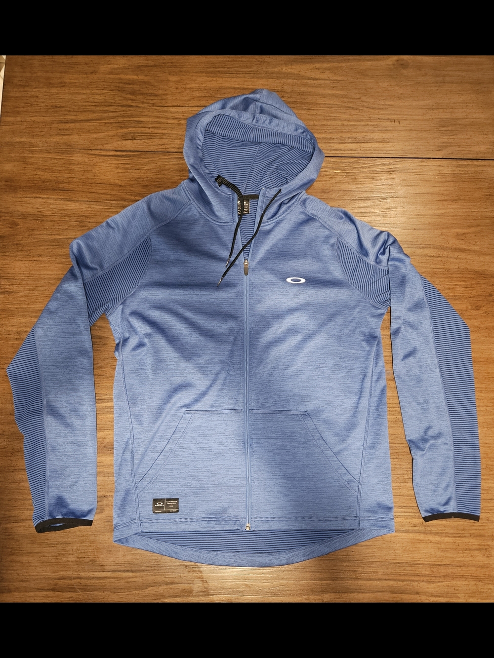 Oakley Light Blue Full-Zip Hooded Performance Jacket